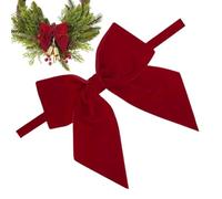 Couronne de Noël pré-nouée vintage en velours | Nœuds de Noël de qualité supérieure de 5 x 12,5 x 12,5 cm avec motifs en velours pré-noués, parfaits pour la décoration de