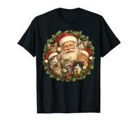 Couronne de Noël Vintage drôle Père Noël et Chatons Chats T-Shirt
