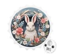 Couronne de Pâques avec décapsuleur magnétique en forme de lapin pour | Aimant de réfrigérateur puissant, décoration d'intérieur amusante, décapsuleur créatif avec récupérateur de bouchons