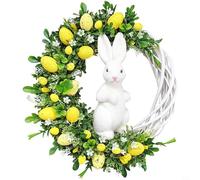Couronne de Pâques décorative - Couronne d'œufs de Pâques - Couronne de fleurs artificielles - Couronne de fleurs - Décoration de porte d'entrée (B)