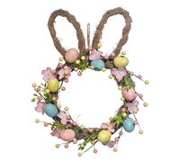 Couronne de Pâques Lapin pour Porte d'Entrée Guirlande Décorative Colorée | Décoration de Pâques en Forme de Lapin pour la Décoration de Porche, Maison, Ferme, Fête, Vacances, Mur et