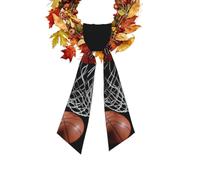 Couronne de porte d'entrée imprimée basket-ball, 142 cm, ruban décoratif en polyester, guirlande décorative pour porte, fenêtre, mur, Noël, Halloween
