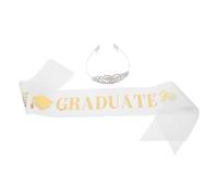 Couronne de Remise de Diplôme Argentée en Cristaux et Alliage, 1 Set 2026 | Écharpe de Remise de Diplôme, Ensemble D'accessoires de Remise de Diplôme, Couronnes de Remise de Diplômes