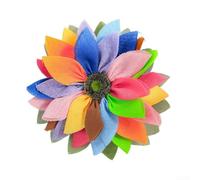 Couronne de tournesol pour décoration de la saison de Thanksgiving, combine durabilité en plastique et texture en tissu, décoration à suspendre de 45 cm de diamètre (A)