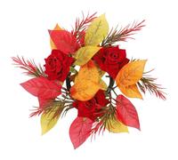 Couronne Décorative Rose, Guirlande à Suspendre, Fleur Soie | Aspect Réaliste, Feuille Simulée en Plastique, Style Chic, pour Maison et Vitrine