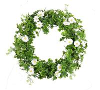 Couronne d'eucalyptus Artificielle avec Feuilles d'olivier et Baies pour Porte d'entrée, Ferme, décoration Printemps-été, Guirlande de Verdure à Suspendre au Mur(Clover)