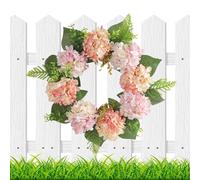 Couronne D'hortensia De Vacances - Couronne De Fleurs Artificielles De Style Européen Et Américain | Printemps Et Été Pour Porte D'entrée | Décoration Murale Suspendue Pour Vitrine, Pour Mariage, Nouv