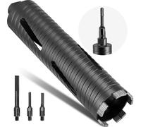 Couronne diamantée - Carotteuse à sec - Ø 64 mm - profondeur de forage 241 mm - M16 femelle - 3 adaptateurs + foret pilote + clé hexagonale - Pour béton armé, briques, maçonnerie