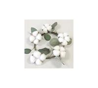 Couronne Fleurs DE Coton SÉCHÉES 22CM Blanc