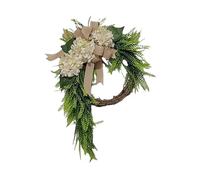 Couronne florale de ferme pour mur d'hortensia - Décoration à suspendre - Décoration de campagne pour maison de salon - Simulation florale - VGy538 (vert, 40 cm)