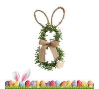 Couronne Lapin De Pâques Décoration de Lapin de 50 cm | Décor Festif à Fleurs et Nœud pour Saison pour Printemps, Vacances, Fête, Maison, Extérieur, Mur,