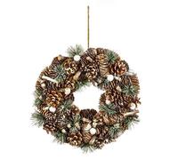 Feeric Lights et Christmas - Couronne de noël Marron glacé Pommes de pin d34cm