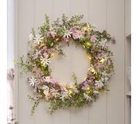 Couronne pré-éclairée de Marguerites Pastel