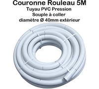 Couronne Rouleau 5m Tuyau Piscine PVC Pression Souple Semi-Rigide à coller diamètre Ø 40mm extérieur 4cm 40 mm