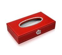 Couronne Voiture Boîte À Mouchoirs Carré Porte-Couvercle Strass Cuir Artificiel Rouge Bloc Type Papier Mallette De Rangement Boîtes À Mouchoirs