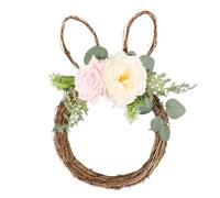 Couronnes de Pâques en Lapin pour Porte d'Entrée - Guirlande Florale Forme Lapin | Couronne De Pâques Pour Porte D'Entrée,Pour Intérieur, Extérieur, Fenêtre, Chambre, Salon, Fêtes de Printemps et