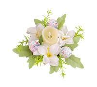 Couronnes Et Anneaux De Bougie Œuf De Pâques Robuste Couronne Florale | Anneaux Pour Bougie Fait Main Artificiel Déco Printemps Et Pâques Couronne Centre Table Porte Intérieu
