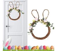 Couronnes pour la porte principale en forme de lapin artificiel | Couronne pour fête | Décoration d'intérieur et d'extérieur, mur, fenêtre, fête de vacances, Pâques et printemps