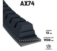 Courroie tondeuse AX74 trapézoïdale | 13 x 1930 mm