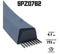 Courroie tondeuse SPZ762 trapézoïdale | 9,7 x 773 mm
