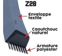 Courroie tondeuse Z28 Trapézoïdale - 10 mm x 720 mm