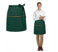 Court Tablier Taille, Durable Patisserie Chef Tablier avec 2 Poches, Demi Tabliers de Cuisine pour Femmes, Barbecue Barman Serveur Tabliers pour Café Bar Restaurant Boulangerie (Vert)