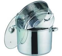 Marmite à couscous/cuiseur vapeur/casserole Kamberg (3 en 1) 28 cm – 12 litres – Acier inoxydable de haute qualité – Avec G