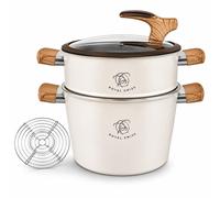 Couscoussier à cuisson vapeur – Diamètre 24 cm – Capacité 6,5 L – Compatible induction – Acier inoxydable – Cuiseur vapeur avec couvercle en verre – Royal Swiss