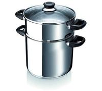 BEKA Couscoussier Polo 8,5 L Inox 18/10 24 cm Panier vapeur Couvercle verre Induction
