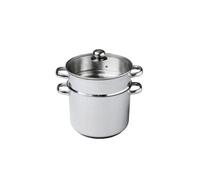 Baumalu – Combiné couscoussier forme droite – inox, verre, induction, triple fond – Ø30cm 16L