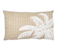 Coussin 30x50cm en polyester motif palmier coloris marron et blanc - - ALTOBUY Beige G