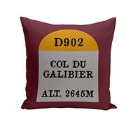 Coussin 40x40 cm Col Du Galibier Borne Vélo France Cyclisme Tour Montagne