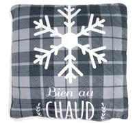 Coussin 40X40 cm COSY CHAUD gris/blanc