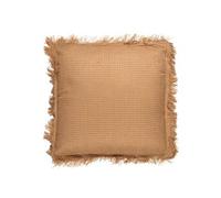 Coussin 40x40 cm déhoussable en coton style gaufré coloris ocre - - ALTOBUY Marron G