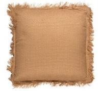 Coussin 40x40 cm déhoussable en coton style gaufré coloris ocre - - ALTOBUY Marron G