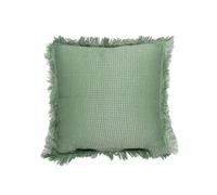 AltoBuy Coussin 40x40 cm déhoussable en Coton Style gaufré Coloris Vert Sauge