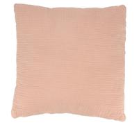 Coussin 40x40 cm double gaze de coton et sherpa GAZE & SHERPA rose pêche
