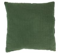 Coussin 40x40 cm double gaze de coton et sherpa GAZE & SHERPA vert kaki