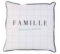 Coussin 40x40 cm EN FAMILLE Noir/Blanc Je vous aime