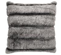 Coussin 40x40 cm fausse fourrure à rayures collection SIMON gris