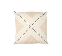 Coussin 40x40cm avec Tissu Bouclette Beige et Motif Géométrique Noir et Blanc - STACY -