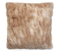 Coussin 45x45 cm ZIBELINE en fausse fourrure beige Vison