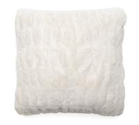 Coussin 45x45 cm ZIBELINE en fausse fourrure blanc Neige