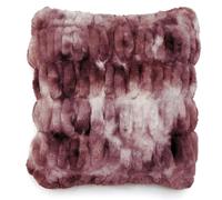 Coussin 45x45 cm ZIBELINE en fausse fourrure rose Prune