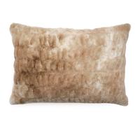 Coussin 55x75 cm ZIBELINE en fausse fourrure beige Vison