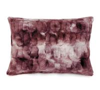 Coussin 55x75 cm ZIBELINE en fausse fourrure rose Prune