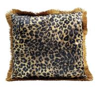 Coussin à franges léopard 45x45cm Kare Design