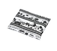 Coussin à noyaux de cerise, motif noir et blanc, 18 x 19 cm