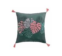 Coussin à Pompons "Jardin Intérieur" 40x40cm Vert