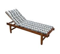 Coussin à rayures pour bain de soleil, Matelassé, Marine, 60 x 180 cm, 100% Coton, avec coussin repose tête